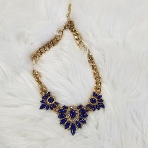 Navy Blue & Gold Statement Necklace
